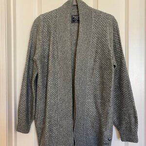 Abercrombie & Fitch Wool Blend Open Front Cardigan Gray Size X Small